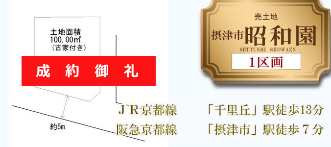 売地(古家付き)　摂津市　昭和園